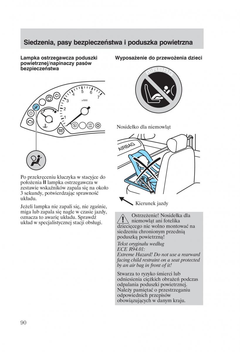 Ford Focus 1 I instrukcja obslugi / page 92