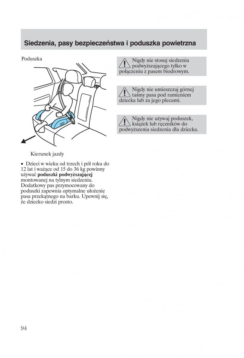 Ford Focus 1 I instrukcja obslugi / page 96