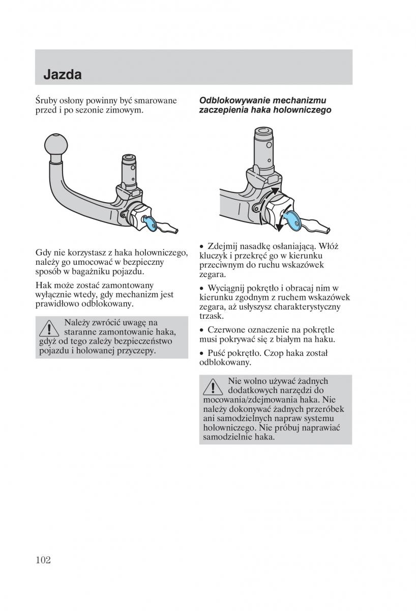 Ford Focus 1 I instrukcja obslugi / page 104