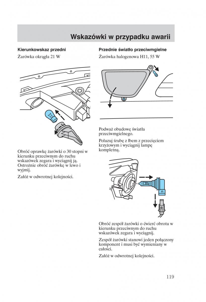 Ford Focus 1 I instrukcja obslugi / page 121