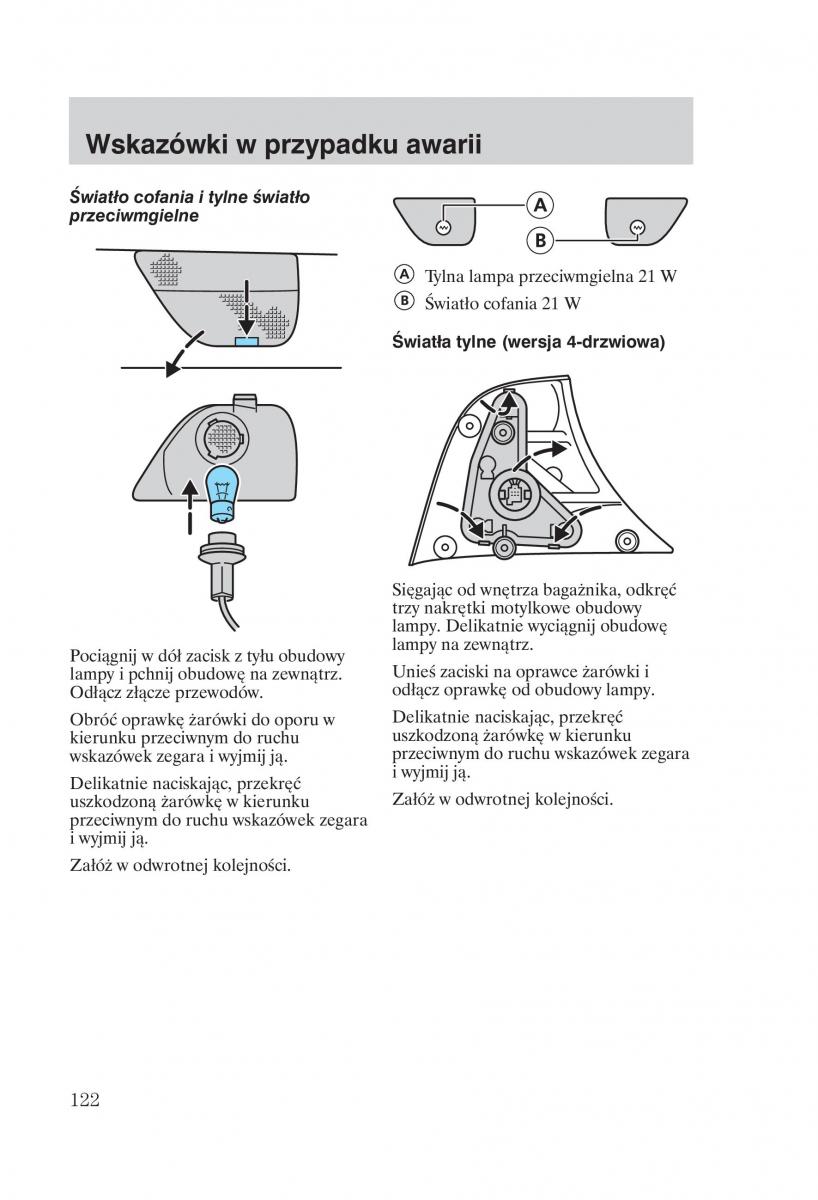 Ford Focus 1 I instrukcja obslugi / page 124