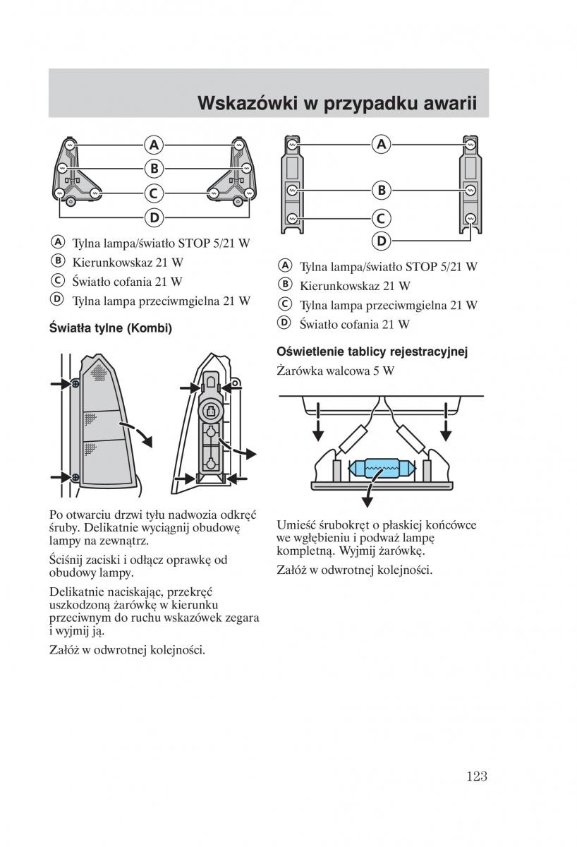 Ford Focus 1 I instrukcja obslugi / page 125