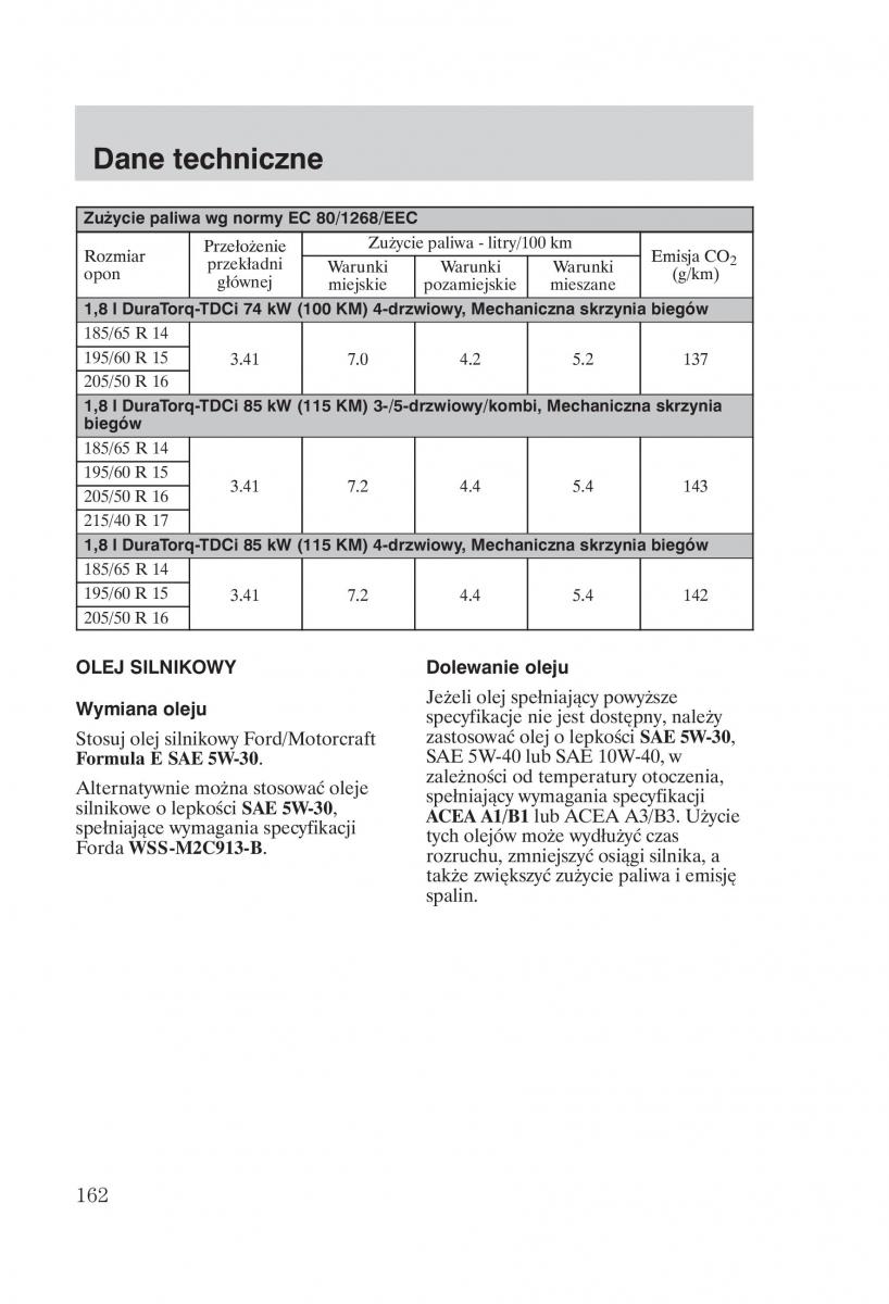 Ford Focus 1 I instrukcja obslugi / page 164