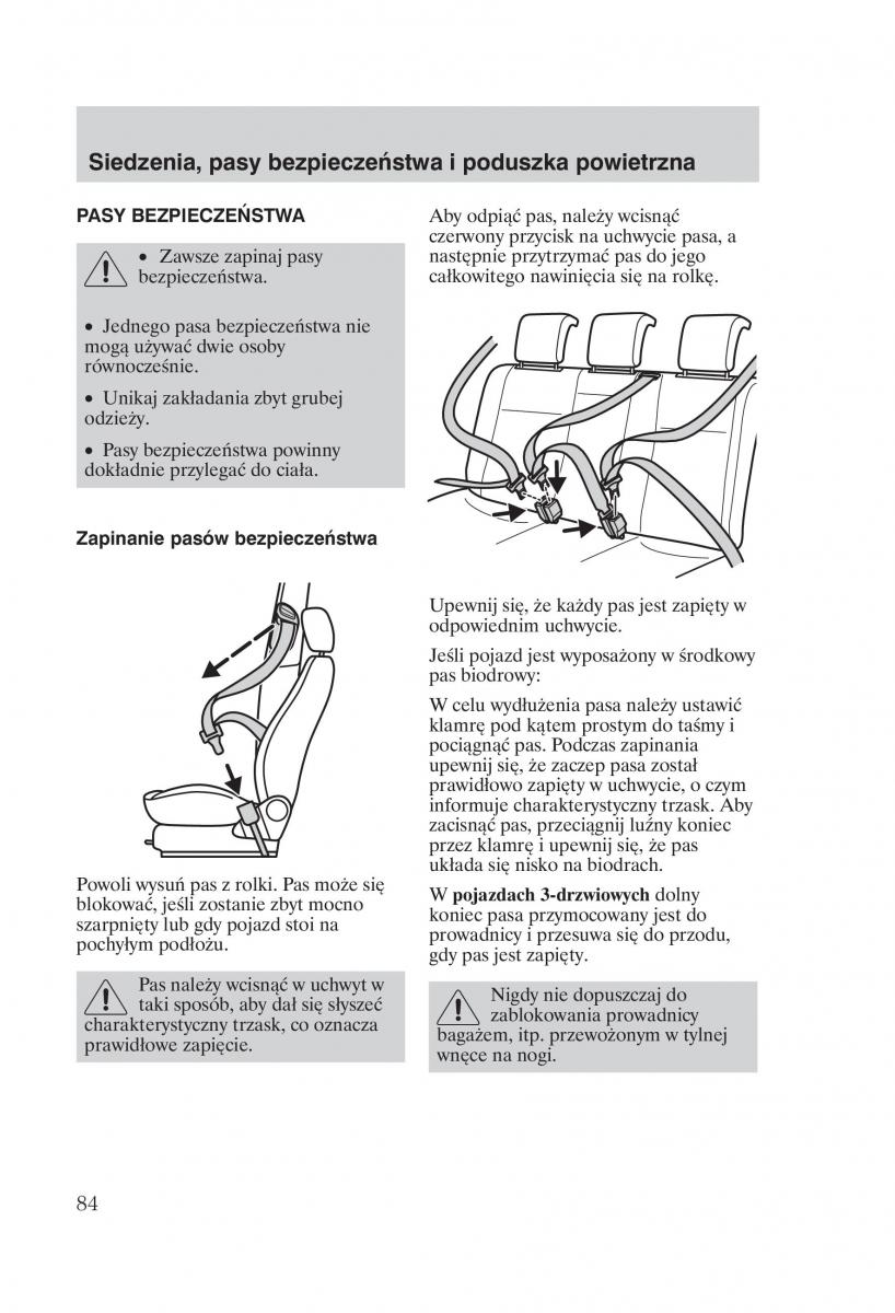 Ford Fiesta VI instrukcja obslugi / page 86