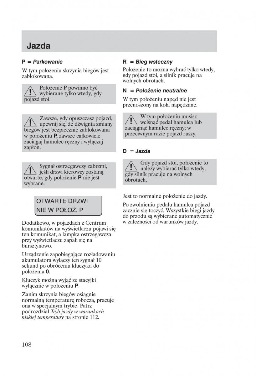 manual  Ford Fiesta VI instrukcja / page 110