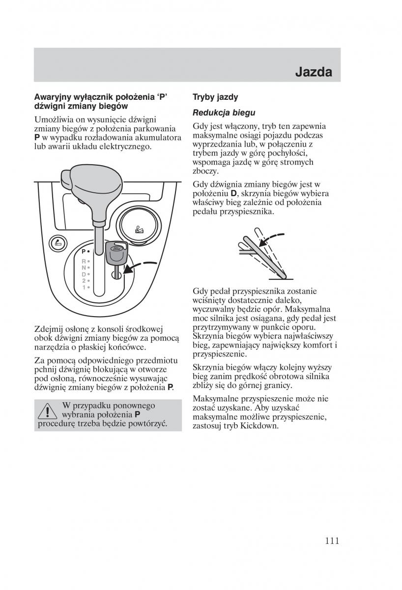 Ford Fiesta VI instrukcja obslugi / page 113