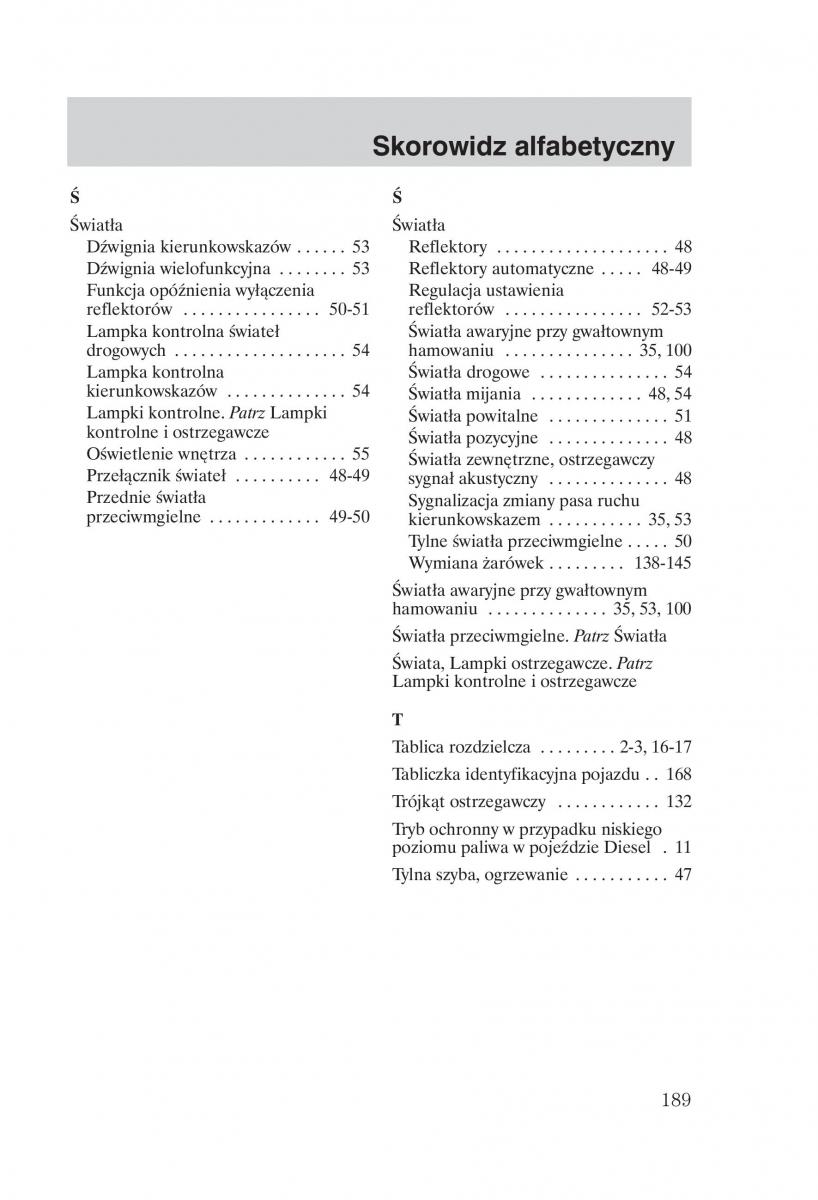 Ford Fiesta VI instrukcja obslugi / page 191