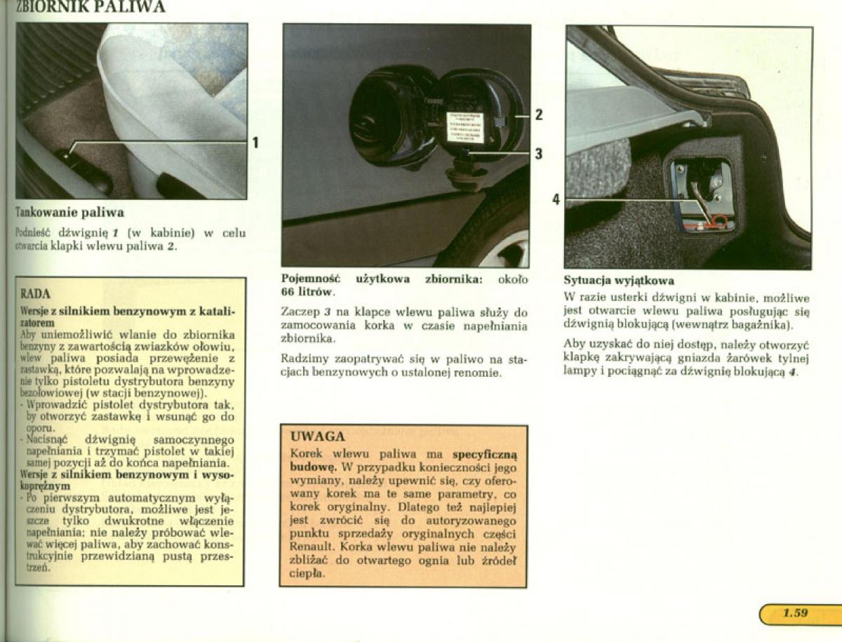 manual  Renault Laguna I 1 instrukcja / page 60