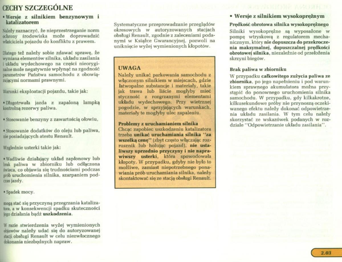 manual  Renault Laguna I 1 instrukcja / page 63