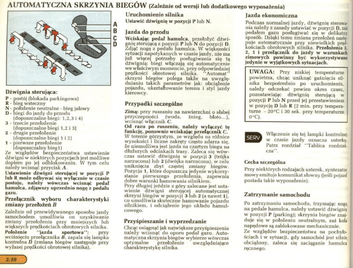 manual  Renault Laguna I 1 instrukcja / page 70