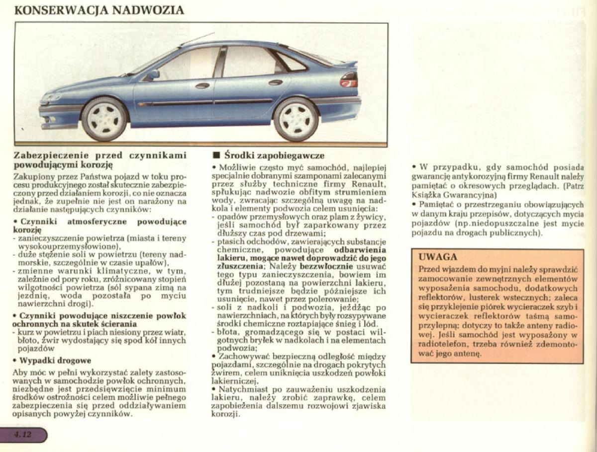 manual  Renault Laguna I 1 instrukcja / page 111