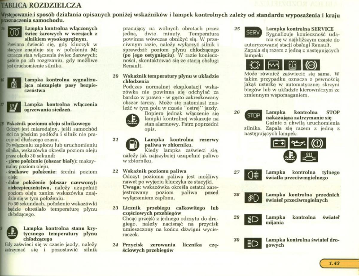 Renault Laguna I 1 instrukcja obslugi / page 44