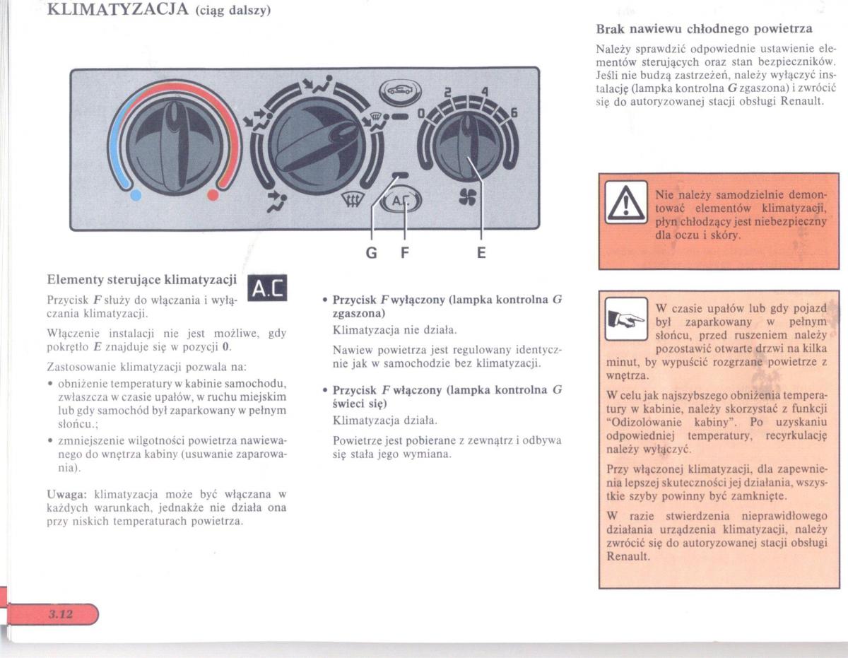 Renault Scenic I 1 instrukcja obslugi / page 74