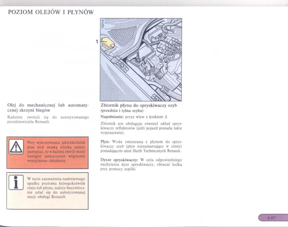 Renault Scenic I 1 instrukcja obslugi / page 98