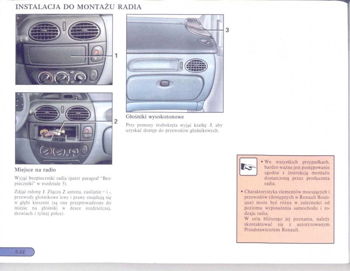 Renault Scenic I 1 instrukcja obslugi / page 127