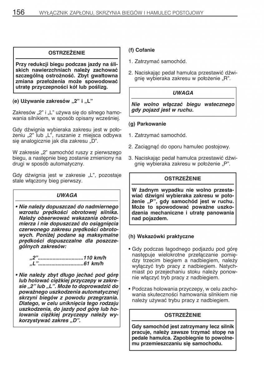 manual Toyota RAV4 Toyota Rav4 II 2 instrukcja / page 163