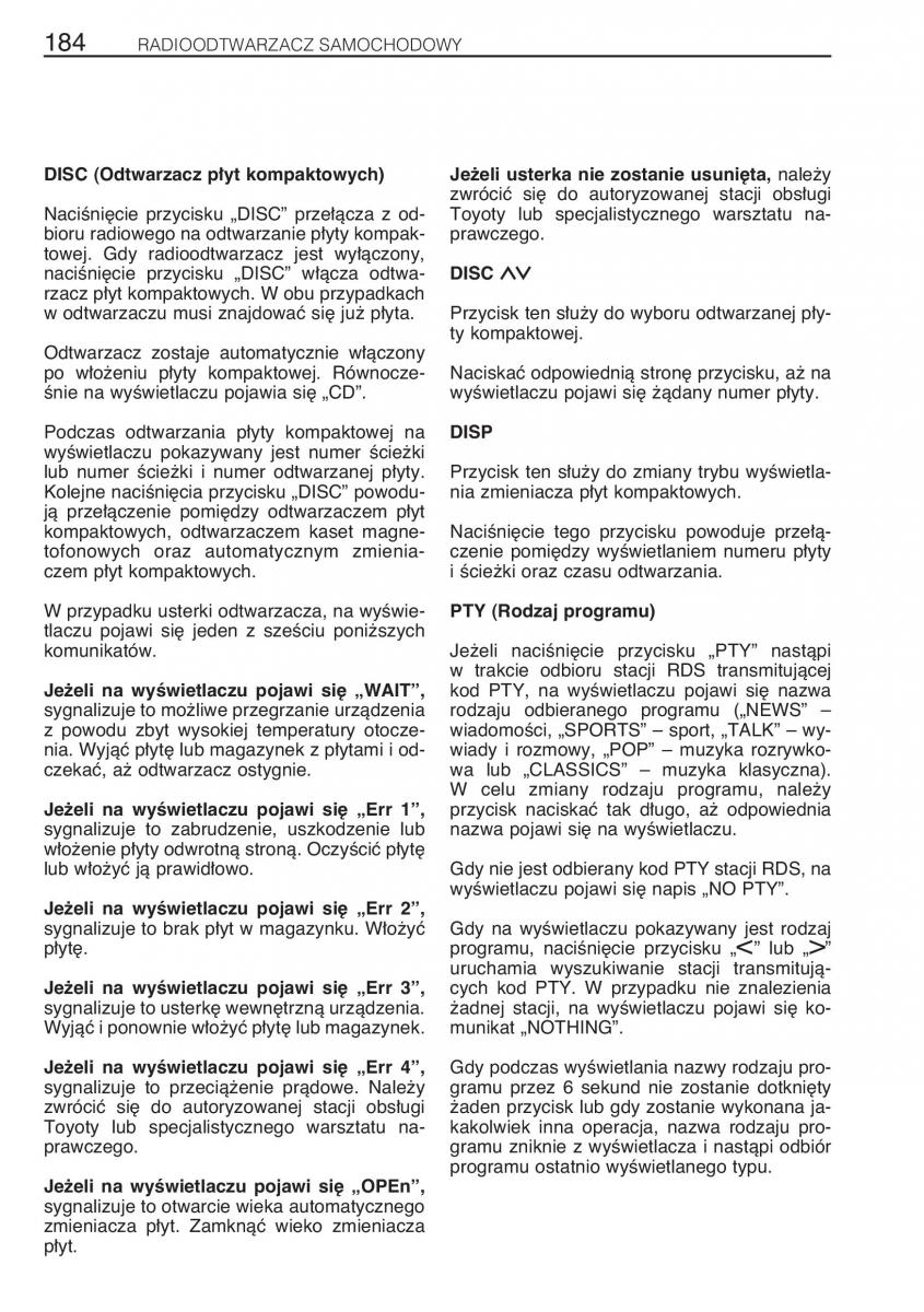 manual Toyota RAV4 Toyota Rav4 II 2 instrukcja / page 191