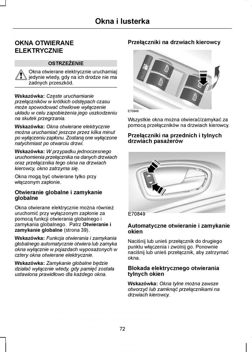 Ford S Max I 1 instrukcja obslugi / page 74