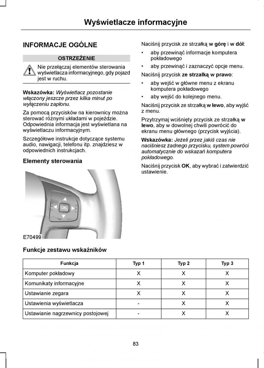 Ford S Max I 1 instrukcja obslugi / page 85