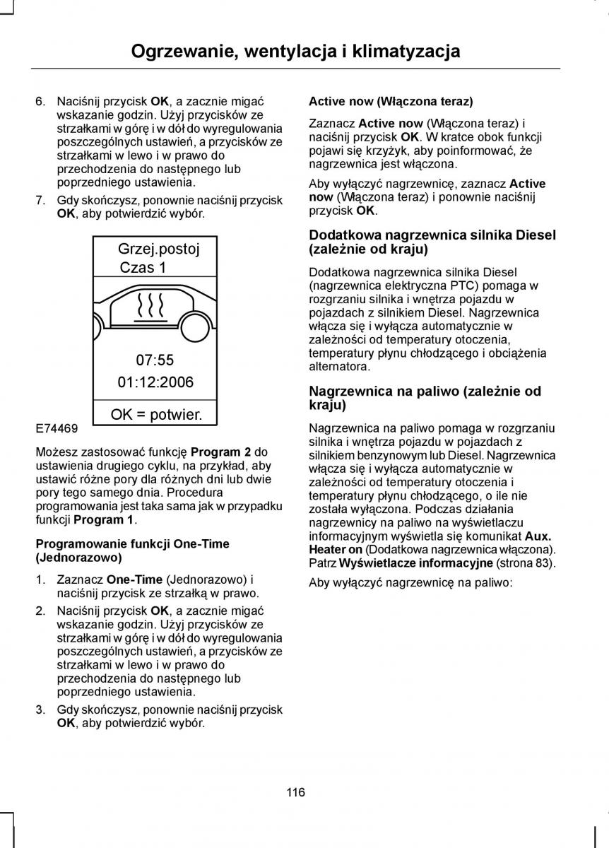 Ford S Max I 1 instrukcja obslugi / page 118