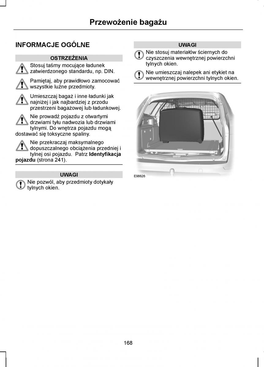 Ford S Max I 1 instrukcja obslugi / page 170