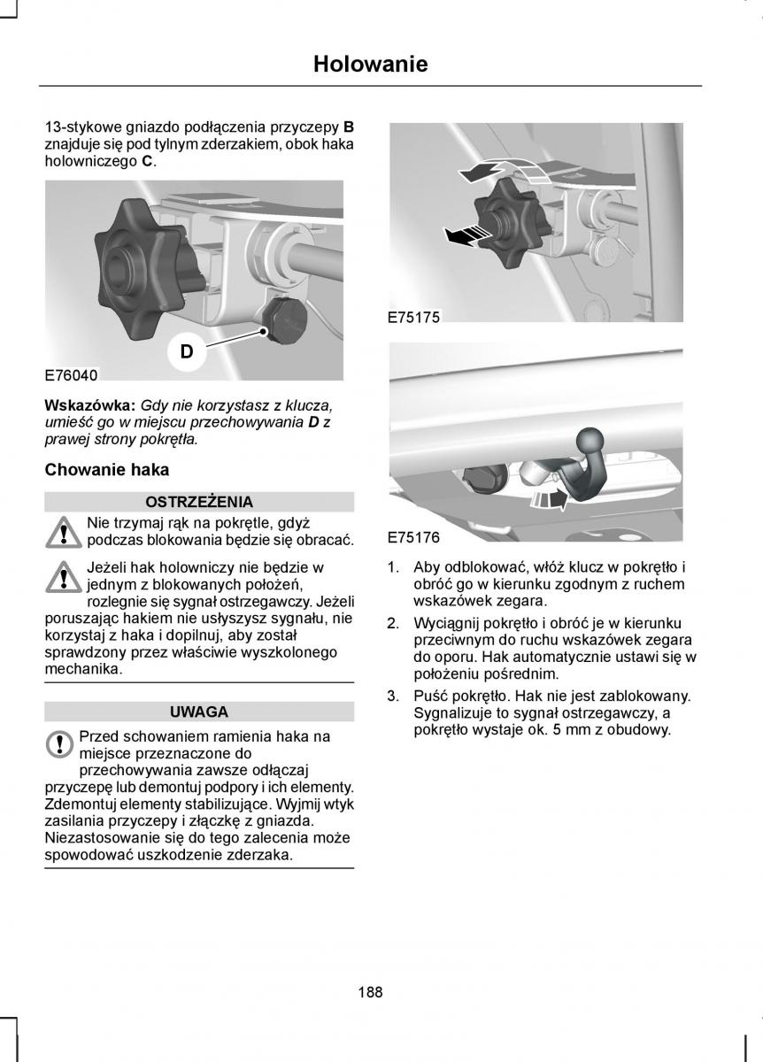 Ford S Max I 1 instrukcja obslugi / page 190