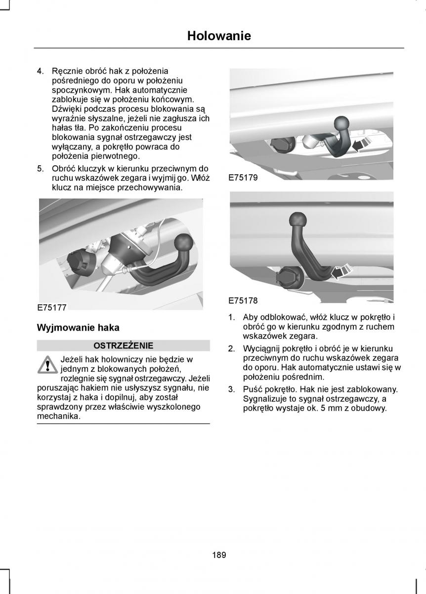 Ford S Max I 1 instrukcja obslugi / page 191