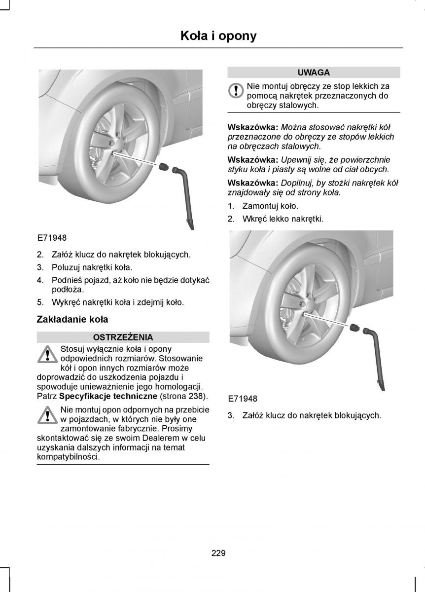 Ford S Max I 1 instrukcja obslugi / page 231