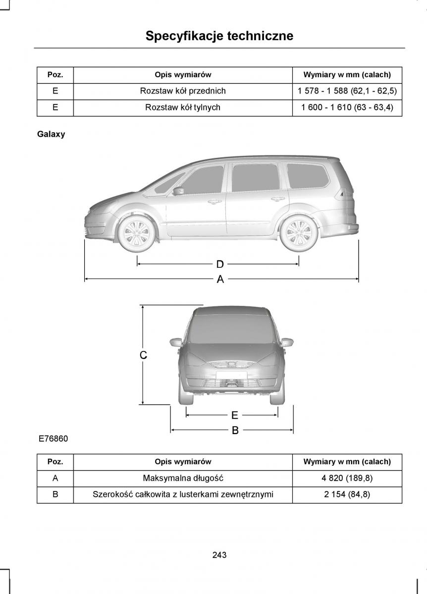 Ford S Max I 1 instrukcja obslugi / page 245