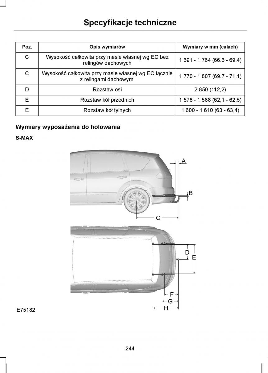 Ford S Max I 1 instrukcja obslugi / page 246