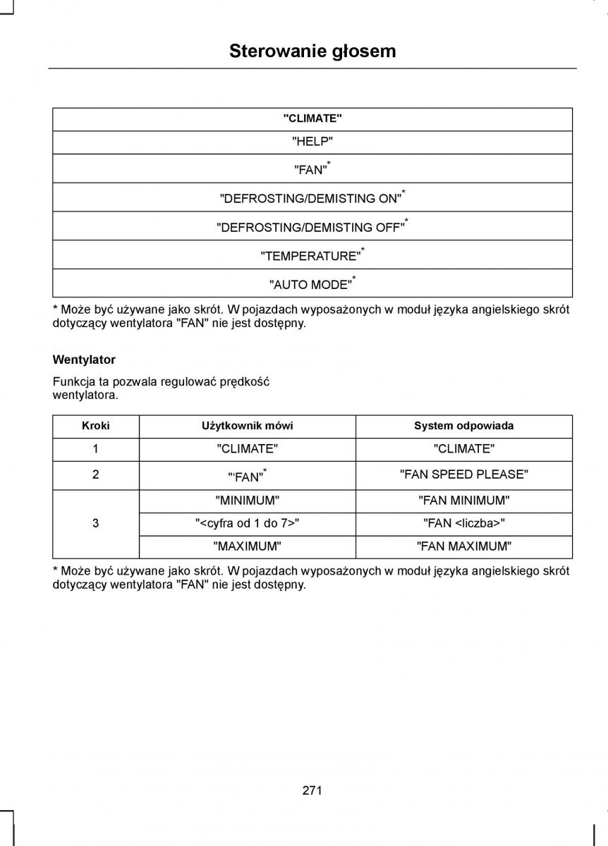 Ford S Max I 1 instrukcja obslugi / page 273