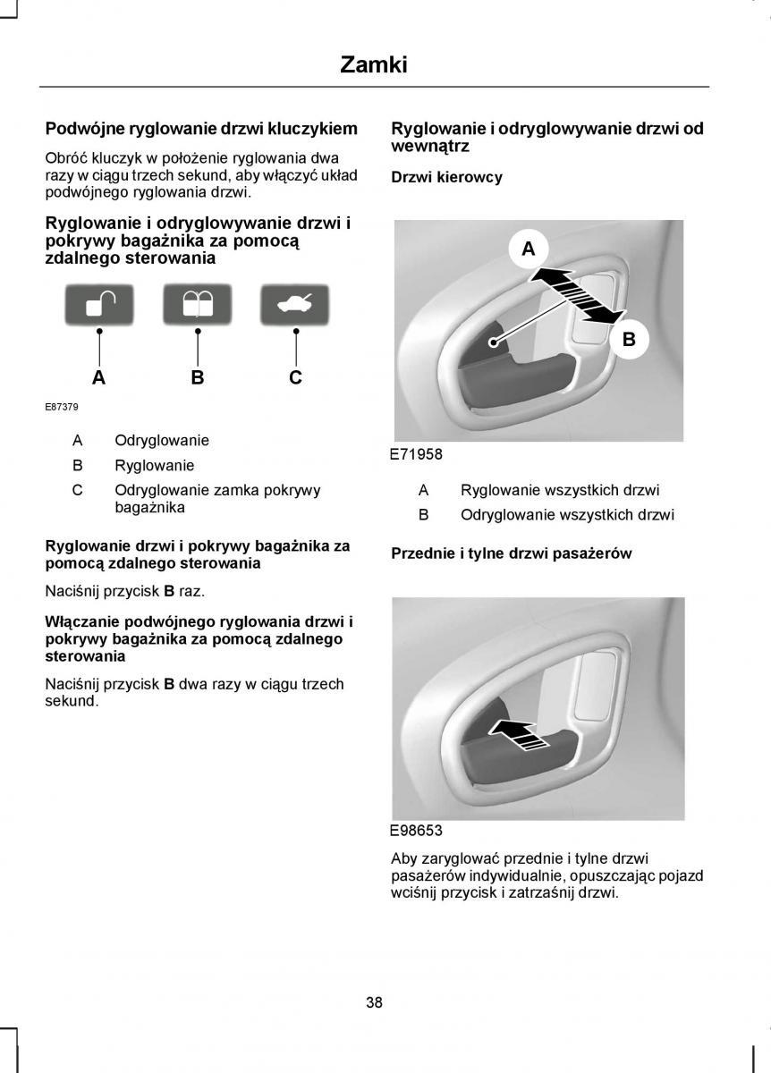 Ford S Max I 1 instrukcja obslugi / page 40