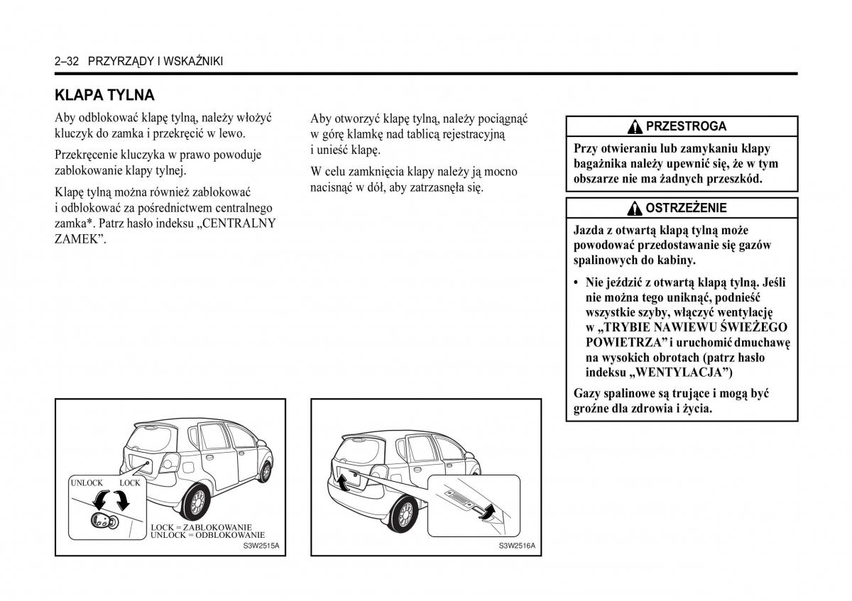 Chevrolet Aveo I 1 instrukcja obslugi / page 68