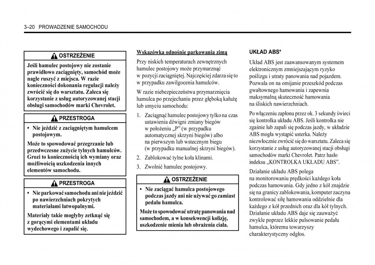 Chevrolet Aveo I 1 instrukcja obslugi / page 98