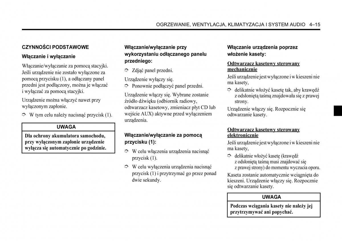 Chevrolet Aveo I 1 instrukcja obslugi / page 123