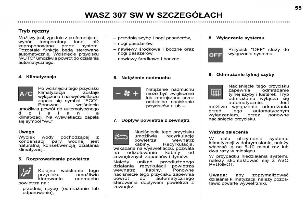 Peugeot 307 SW instrukcja obslugi / page 56