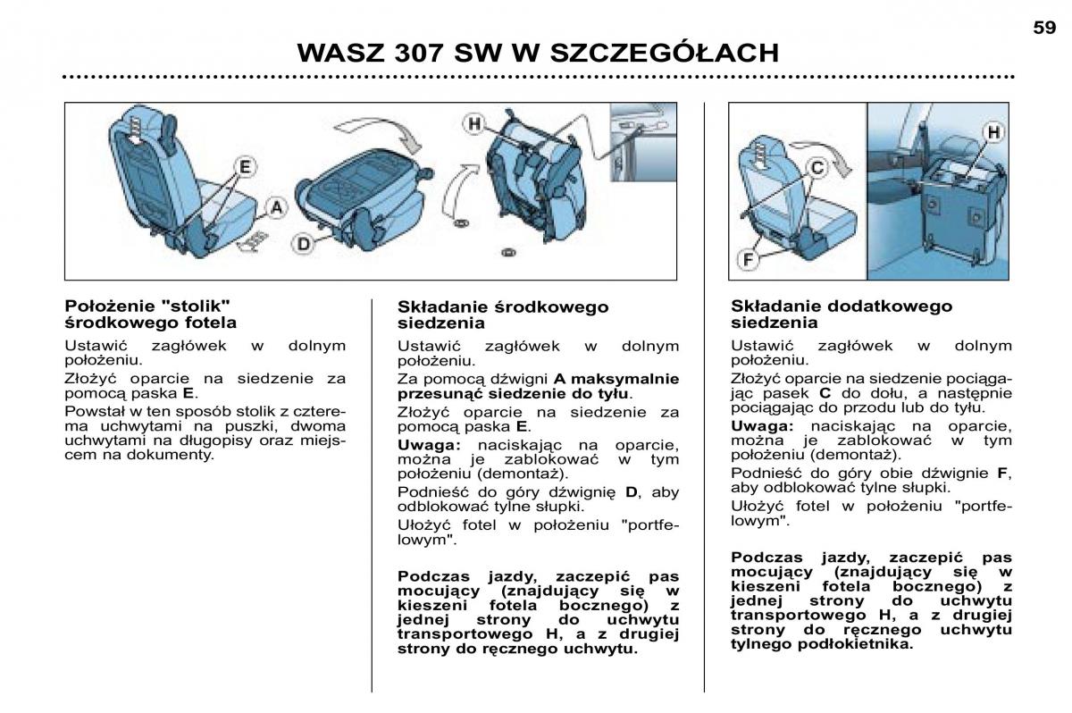 Peugeot 307 SW instrukcja obslugi / page 61