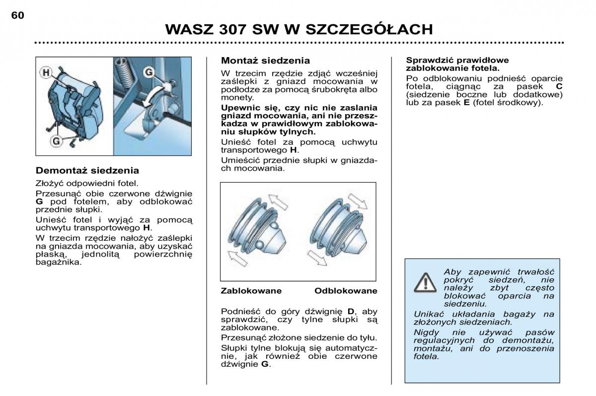 Peugeot 307 SW instrukcja obslugi / page 62