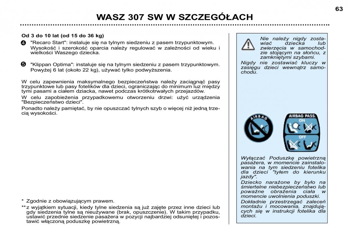 Peugeot 307 SW instrukcja obslugi / page 64