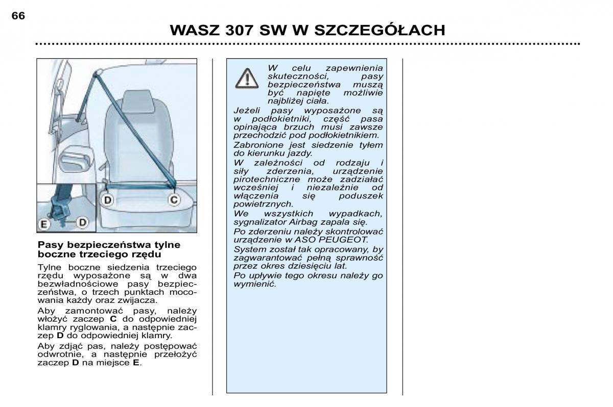 Peugeot 307 SW instrukcja obslugi / page 68