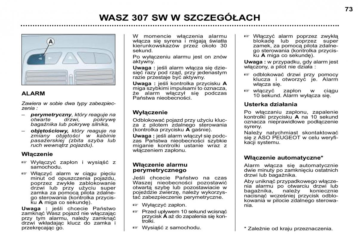 Peugeot 307 SW instrukcja obslugi / page 77