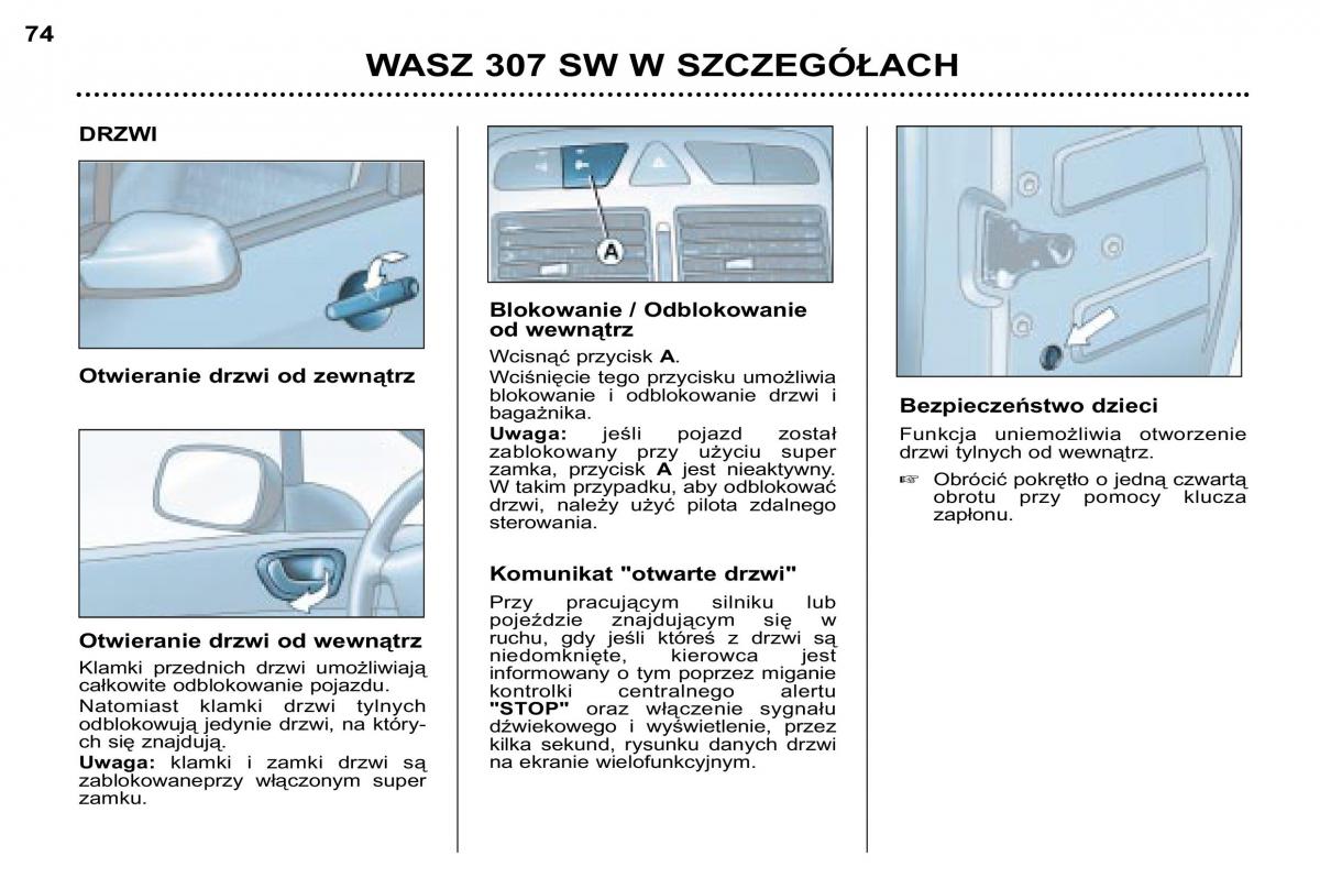 Peugeot 307 SW instrukcja obslugi / page 78