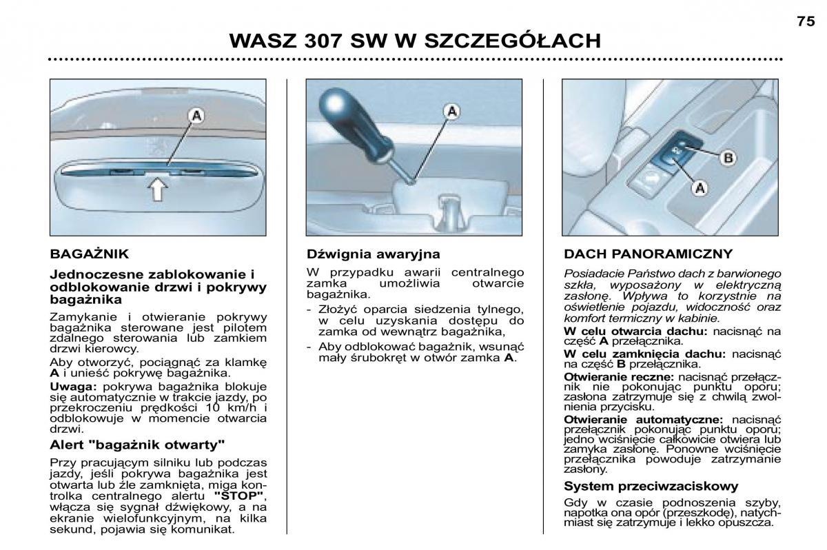 Peugeot 307 SW instrukcja obslugi / page 79