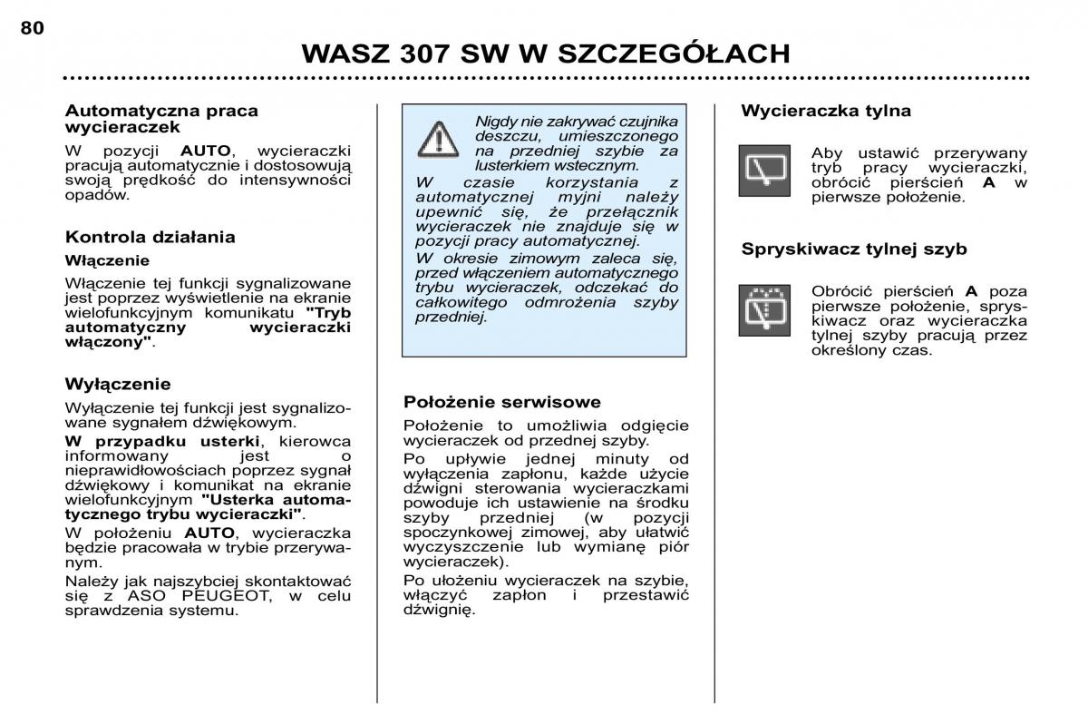 Peugeot 307 SW instrukcja obslugi / page 84