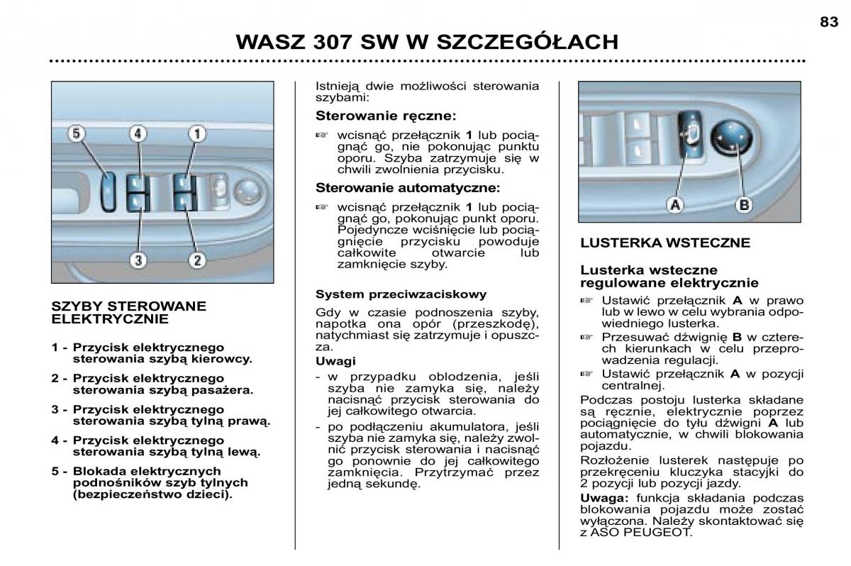 Peugeot 307 SW instrukcja obslugi / page 85