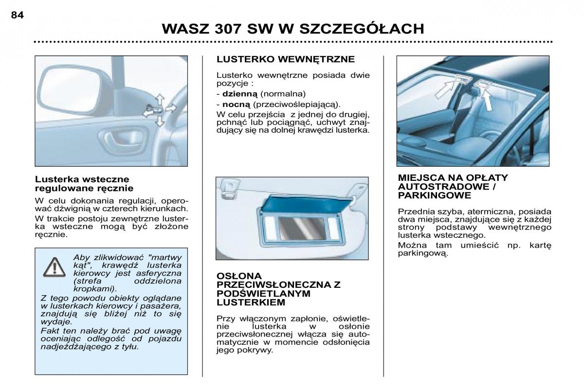 Peugeot 307 SW instrukcja obslugi / page 86