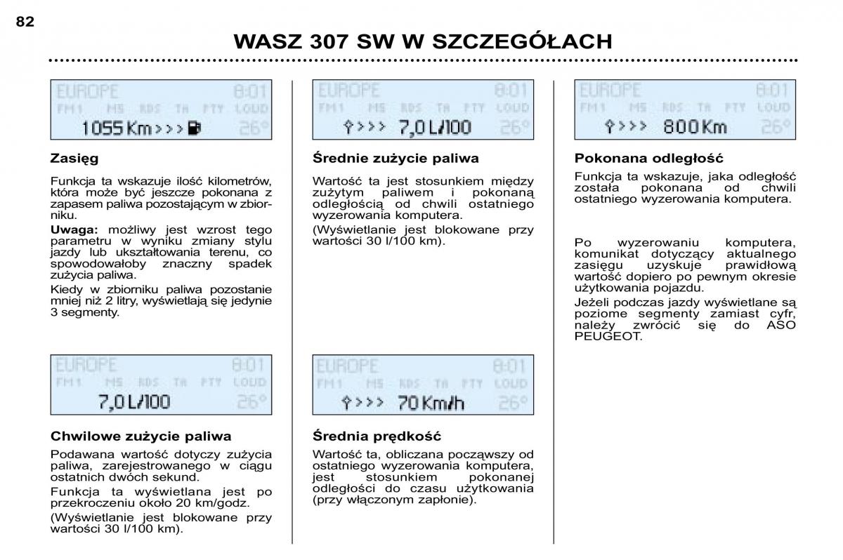 Peugeot 307 SW instrukcja obslugi / page 88