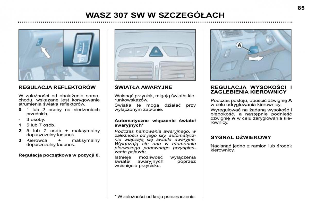 Peugeot 307 SW instrukcja obslugi / page 92