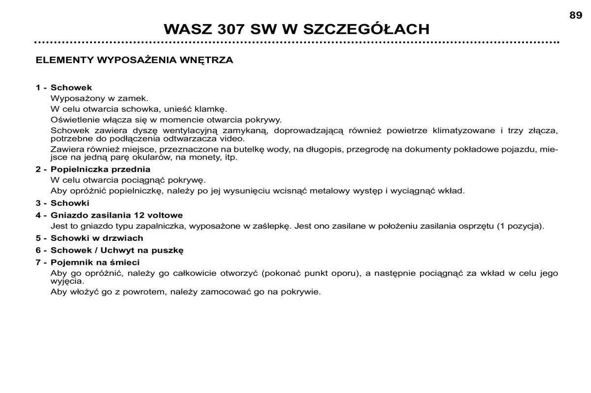 Peugeot 307 SW instrukcja obslugi / page 94