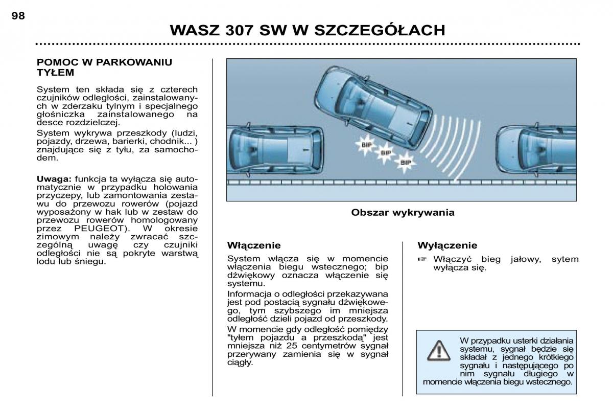 Peugeot 307 SW instrukcja obslugi / page 108